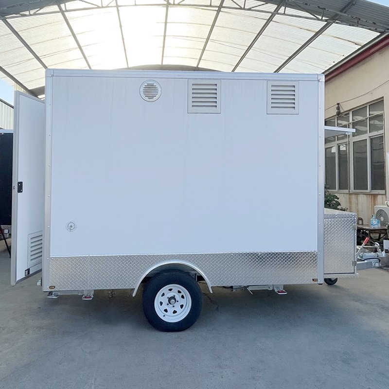 Mobile Restaurant Fast Food Truck Cart Trailer Waffle Crepes Outdoor Street Kitchen Restaurant Cart with Vin