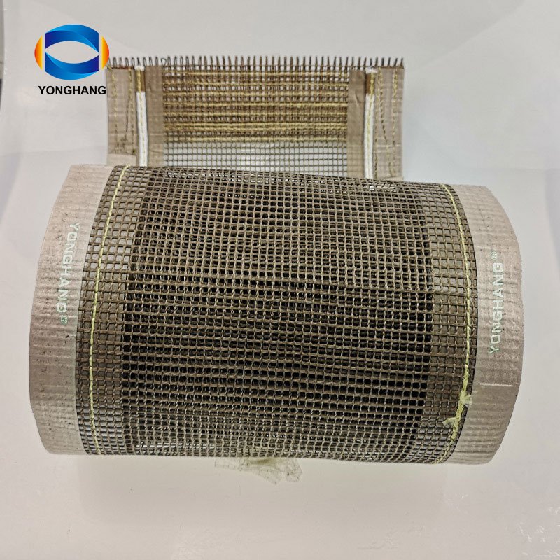 Yonghangbelt high temperature mesh tefloning belts food grade cookies machine dryer belts