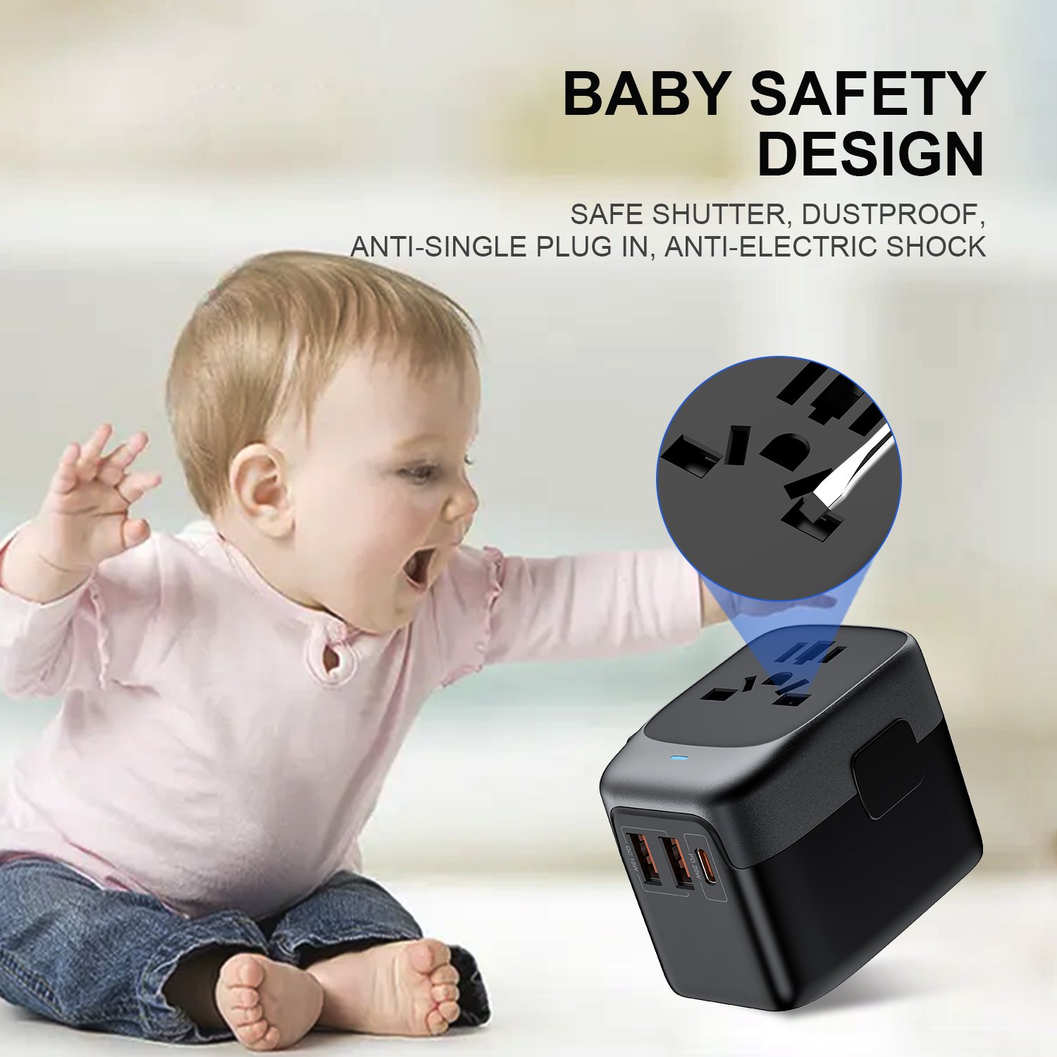 2024 Hot selling convenient international world travel adapter travel accessories plug power with usb and type c