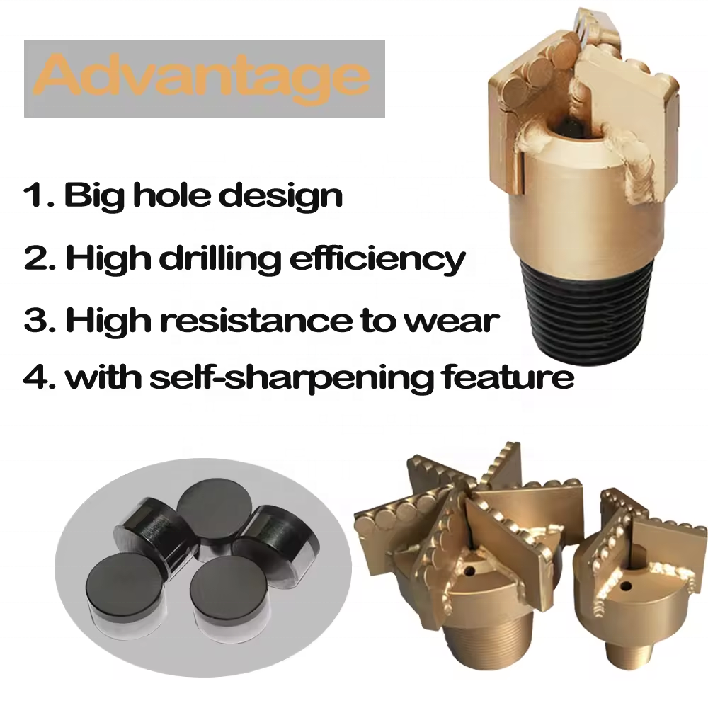 PDC Diamond Drag Drill Bits PDC Geological Drill Bit Compact Diamond Water Well Drilling Bit
