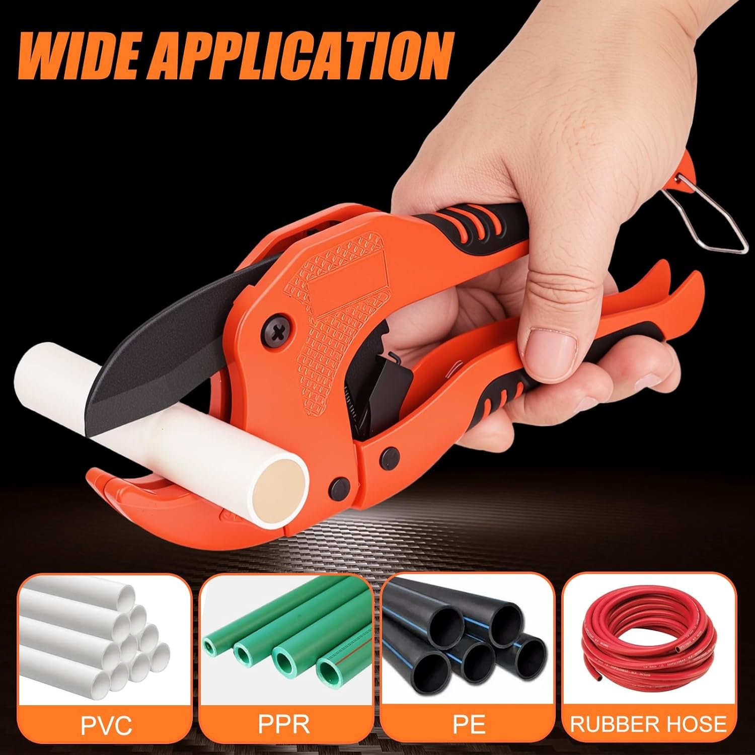 PVC Pipe Cutter, Ratcheting PVC Pipe Cutter Tool Cuts Up To 1-5/8"