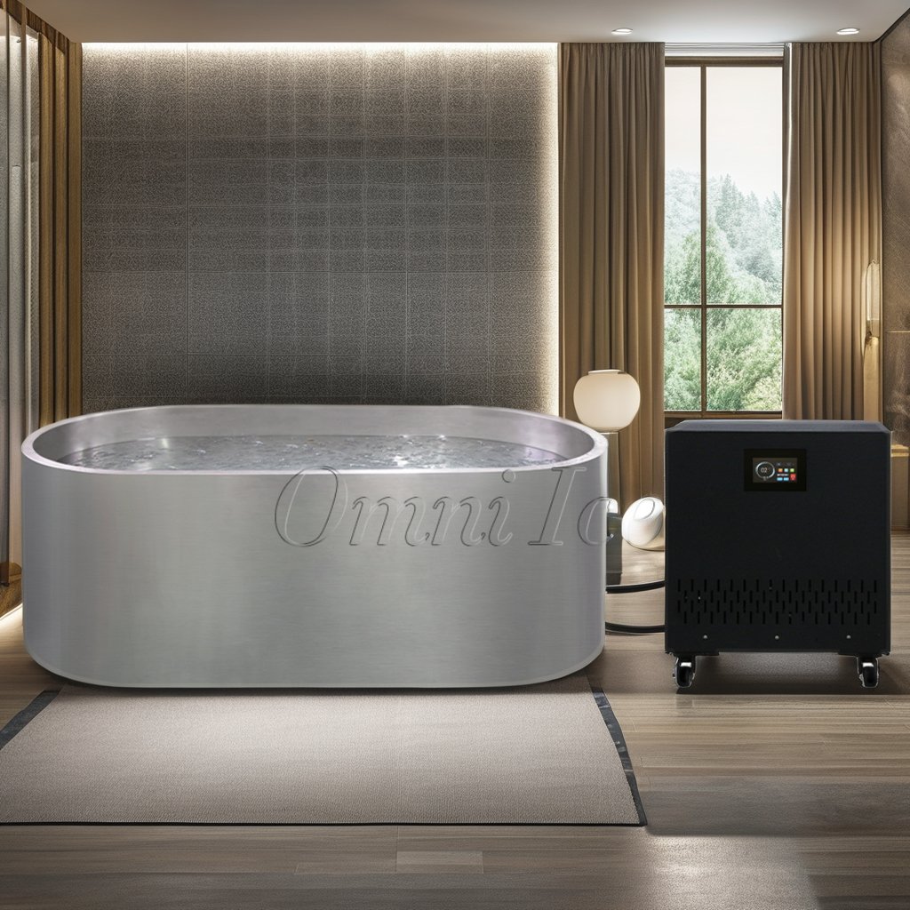 Ozone Cycle Portable 1000L Cold Plunge Water Filter Ice Bath Chiller Machine New Condition-Water Cooled Pump Compressor Core