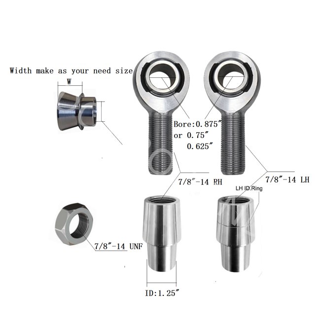 Chromoly Rod Ends XM14 heavy duty Heim Joint kit 0.875 inch Thread 7/8 Rose Ball Joint for offroad fabrication