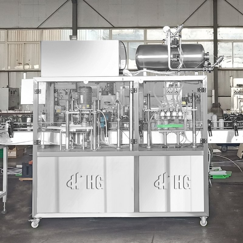 Low Price Auto Beer Can Filling Sealing Machine / Beverage Canning Equipment / Carbonated Soft Drink Canning Production Line