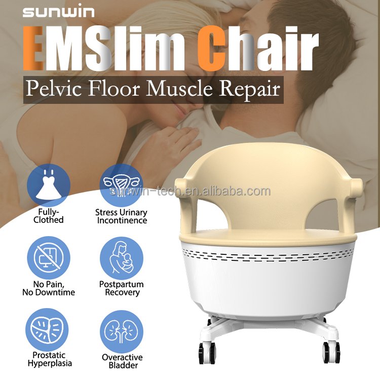 Emslim Chair Postpartum Repair Urinary Incontinence Treatment Painless Muscle Trainer for Pelvic Floor Skin Targeted Machine
