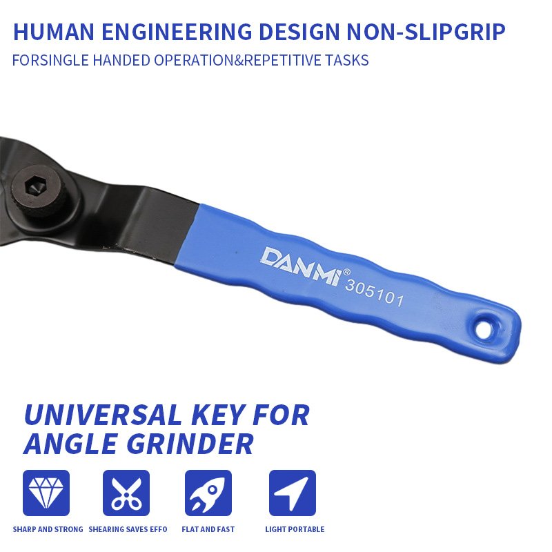 DANMI Adjustable Angle Grinder Wrench Key Pin Spanner Cutting Machine Essential Power Tool Accessory for Home Repair