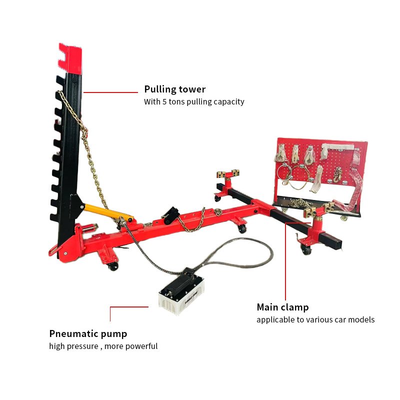 Portable Auto Body Puller Frame Straightener with Clamps Hydraulic Foot Pump for Auto Repair Shop
