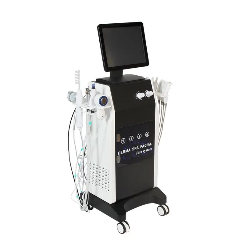 Multi-functional Oxygen Therapy Derma SPA Facial Skin System RF Fractional Device 15 in 1 H2O2 Aqua Peel Dermabrasion Machine