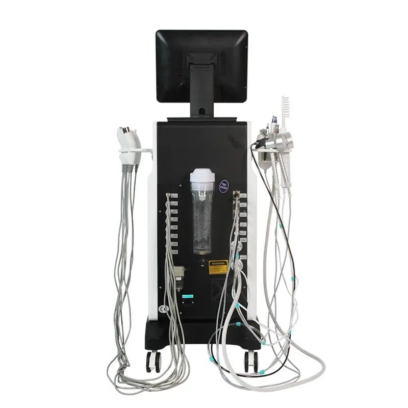 Multi-functional Oxygen Therapy Derma SPA Facial Skin System RF Fractional Device 15 in 1 H2O2 Aqua Peel Dermabrasion Machine