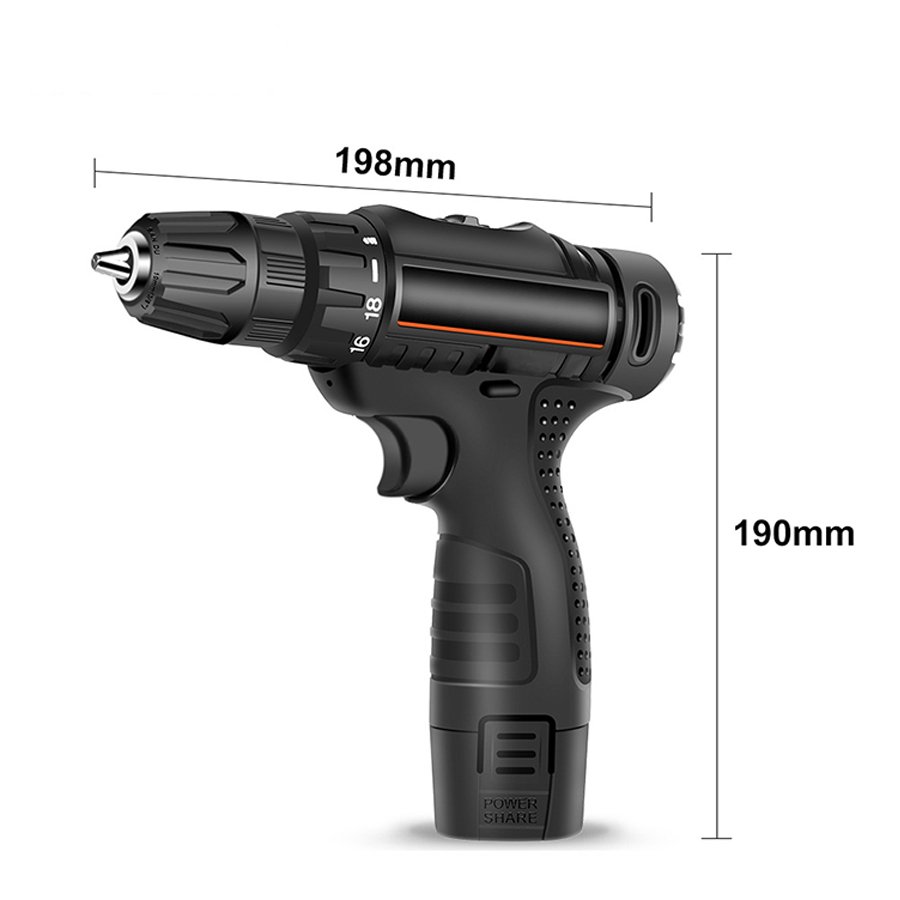 12v Household Two-speed Cordless Power Drill Tool Sets Lithium Battery Electric Handheld Rechargeable Power Drills