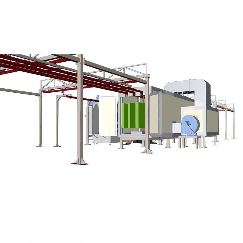 Semi-auto Powder Coating Line With Overhead Conveyor System for Long Items Like Aluminum Profile