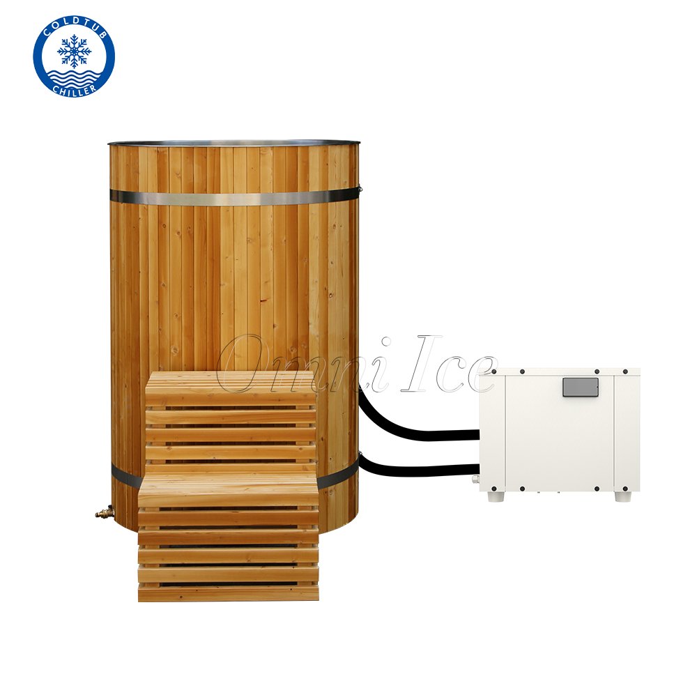 OMNI Custom Logo 2/3 HP Water Chiller for Bath Ice Plunge Blast Cold Water with Pump Motor and Compressor 220V Voltage