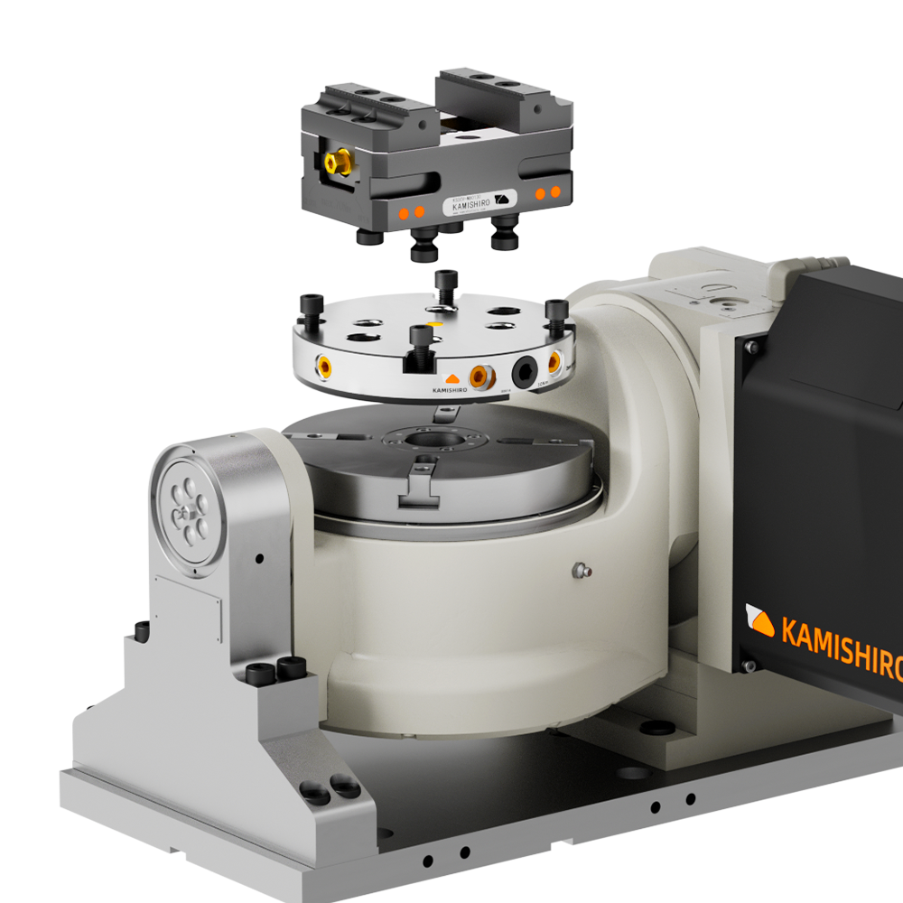 Lang 5th Axis Vise Cnc Tools Self-Centering Vice for Milling Turning Machine Clamping Automation 125mm CNC Vise Kamishiro