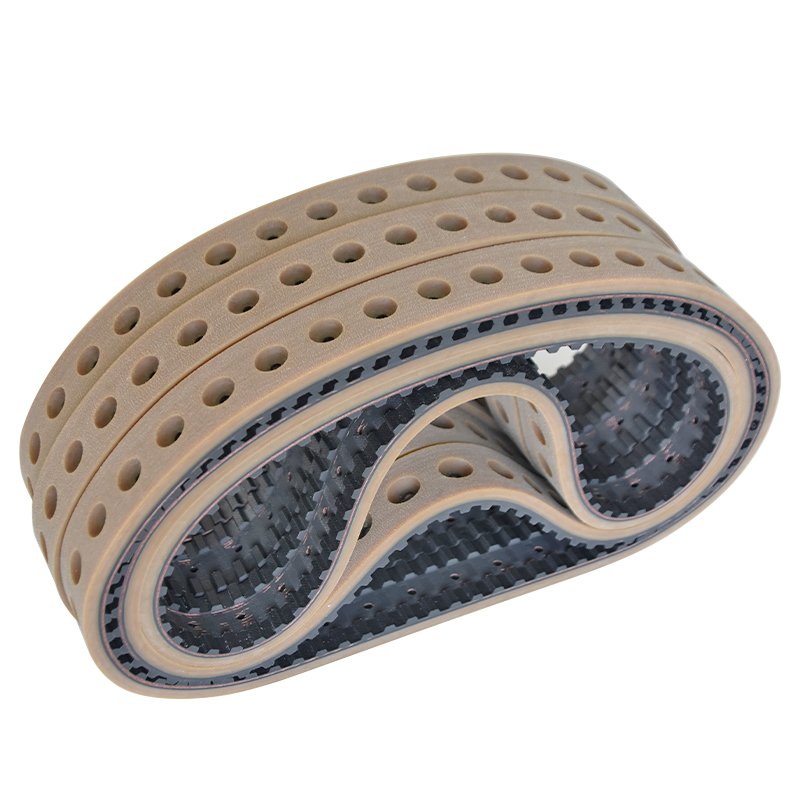 Standard VFFS packing industrial power transmission rubber PU timing belt rubber molded coated vacuum pulling film down belt