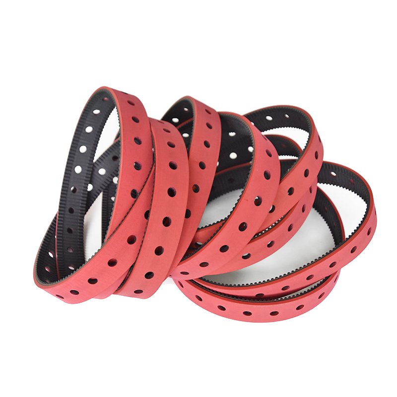 Standard VFFS packing industrial power transmission rubber PU timing belt rubber molded coated vacuum pulling film down belt