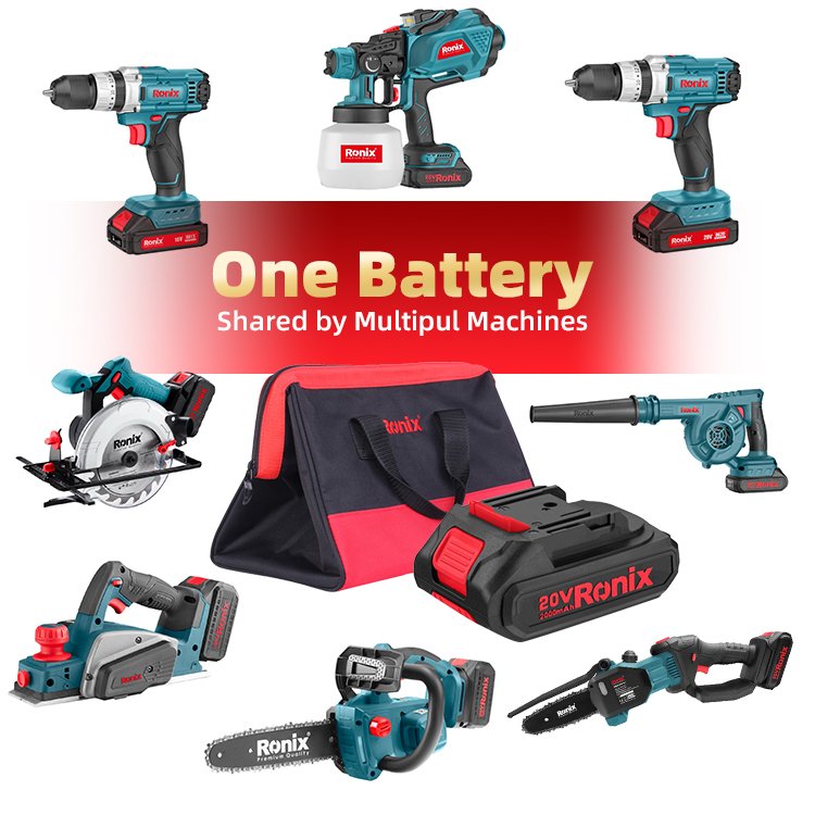 Ronix 86 Series All In One 20V Professional Cordless Power Tools Combo Set Kit