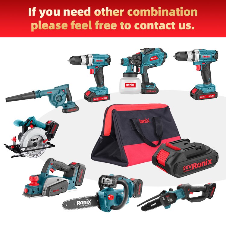 Ronix 86 Series All In One 20V Professional Cordless Power Tools Combo Set Kit