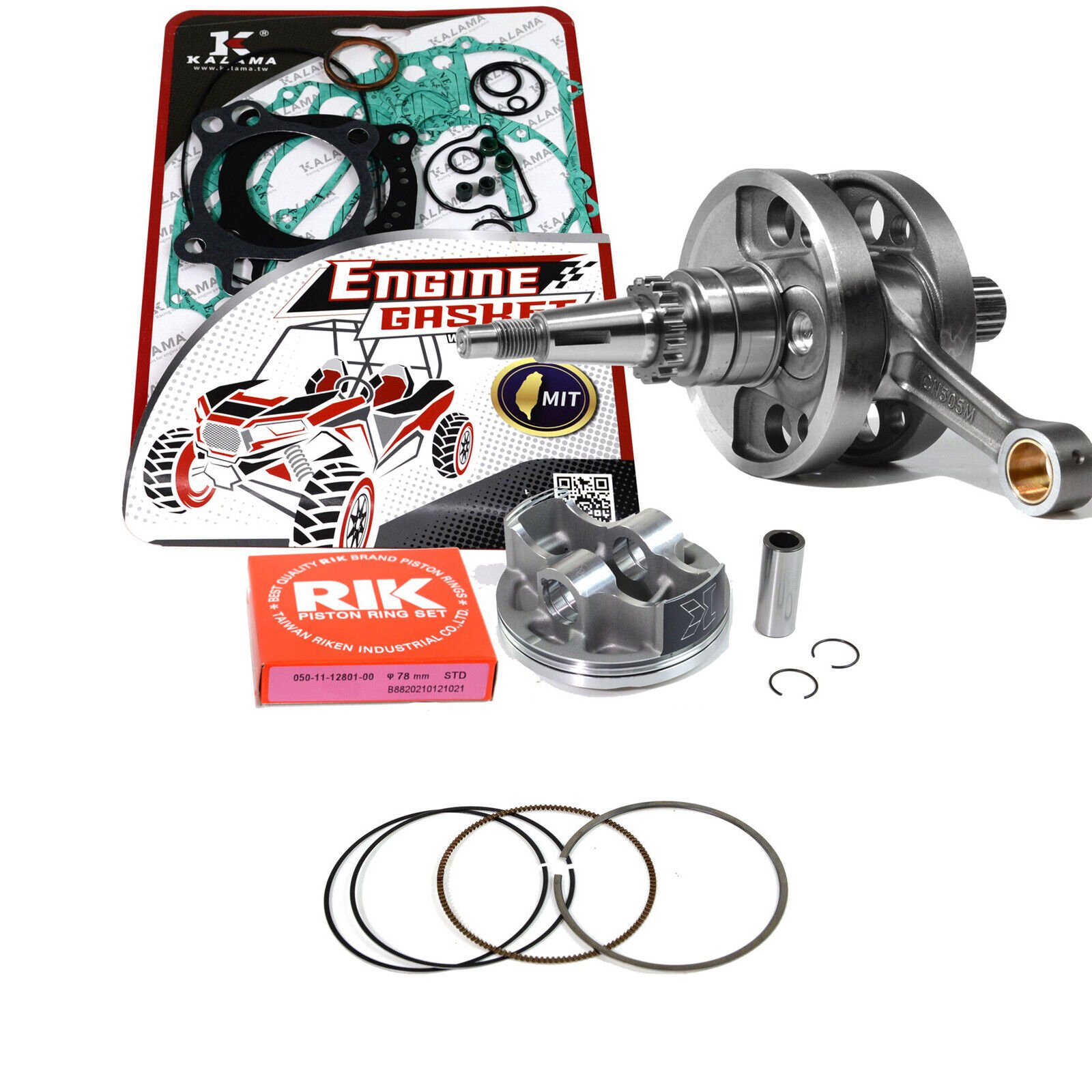 Engine Rebuild Kit for Honda CRF250R CRF 250R 08~09 Crank #13000-KRN-A10, Piston #13101-KZ3-J20, Gasket, Bearing Oil Seal #K073