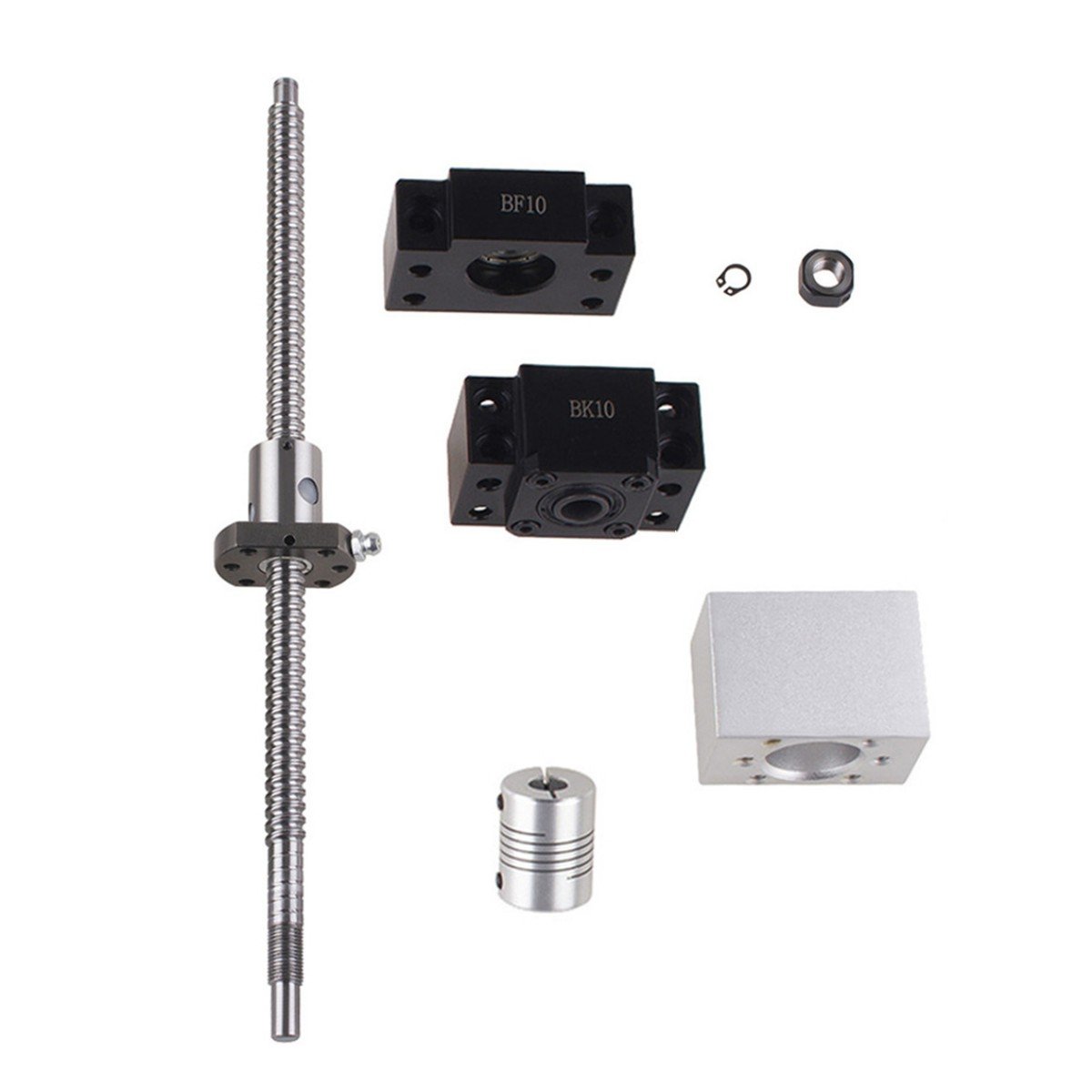 SFU1605 L100mm Rolled Ball Screw C7 With End Machined + 1605 Ball Nut + BKBF12 End Support + Coupler For Cnc Parts