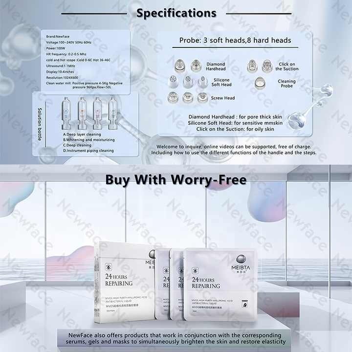 Newface CE Aqua Peel Jet Hydra Dermabrasion Bubble Oxygen Wrinkle Remove Skin Care Repair System Beauty Facial Spa Machine Hydro