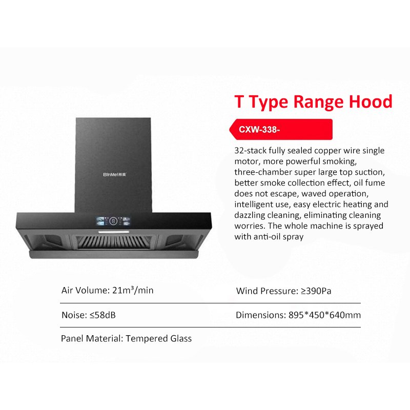 Modern Full Machine Anti-oil Extractor Hood Large Suction Intelligent Frequency Conversion Cleaning a Kitchen Hood