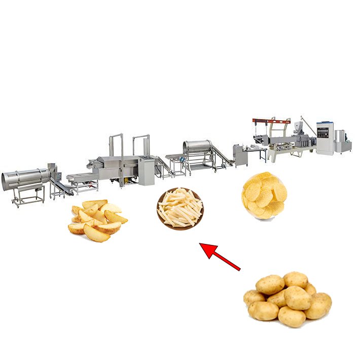 Full Auto French Fries & Chips Packaging Line with IQF Freezing & Vacuum Sealing