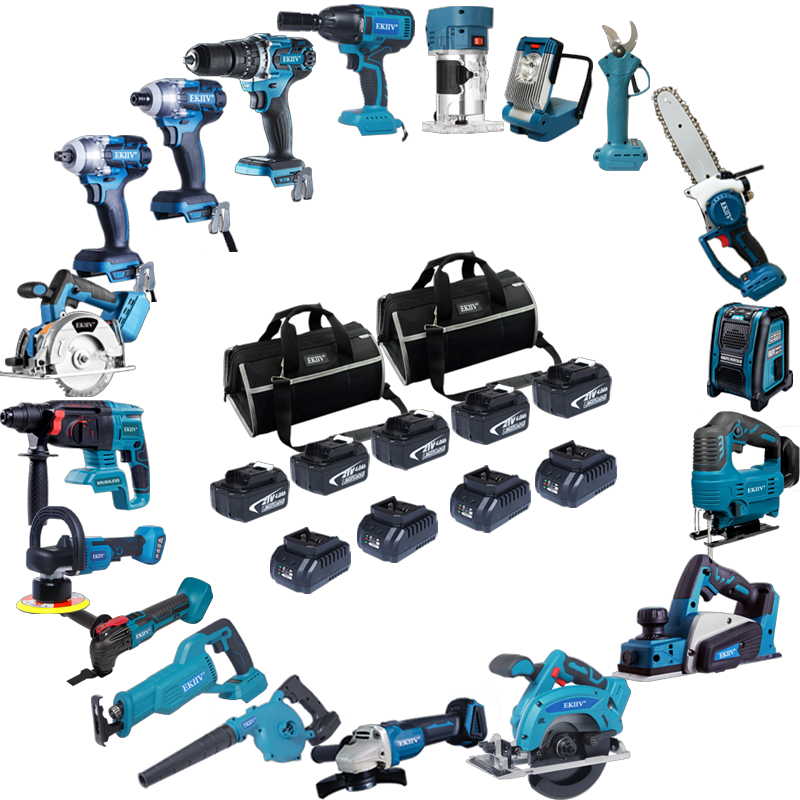 EKIIV Yellow Combo Power Tools 9 Kits Tool Set 20v Volt XRP Dew Drills Saw herramientas de construction power tools sets