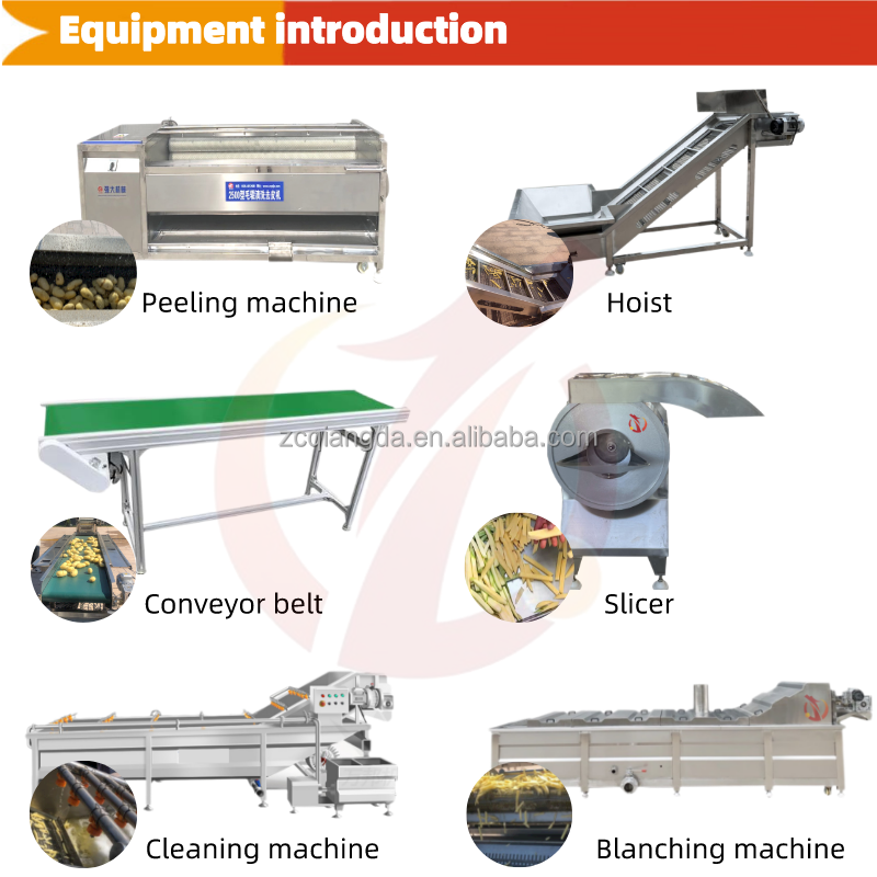 Qiangda Potato Chips and French Fries Machine Making Machine Used to Potato Chips and French Fries Production Line