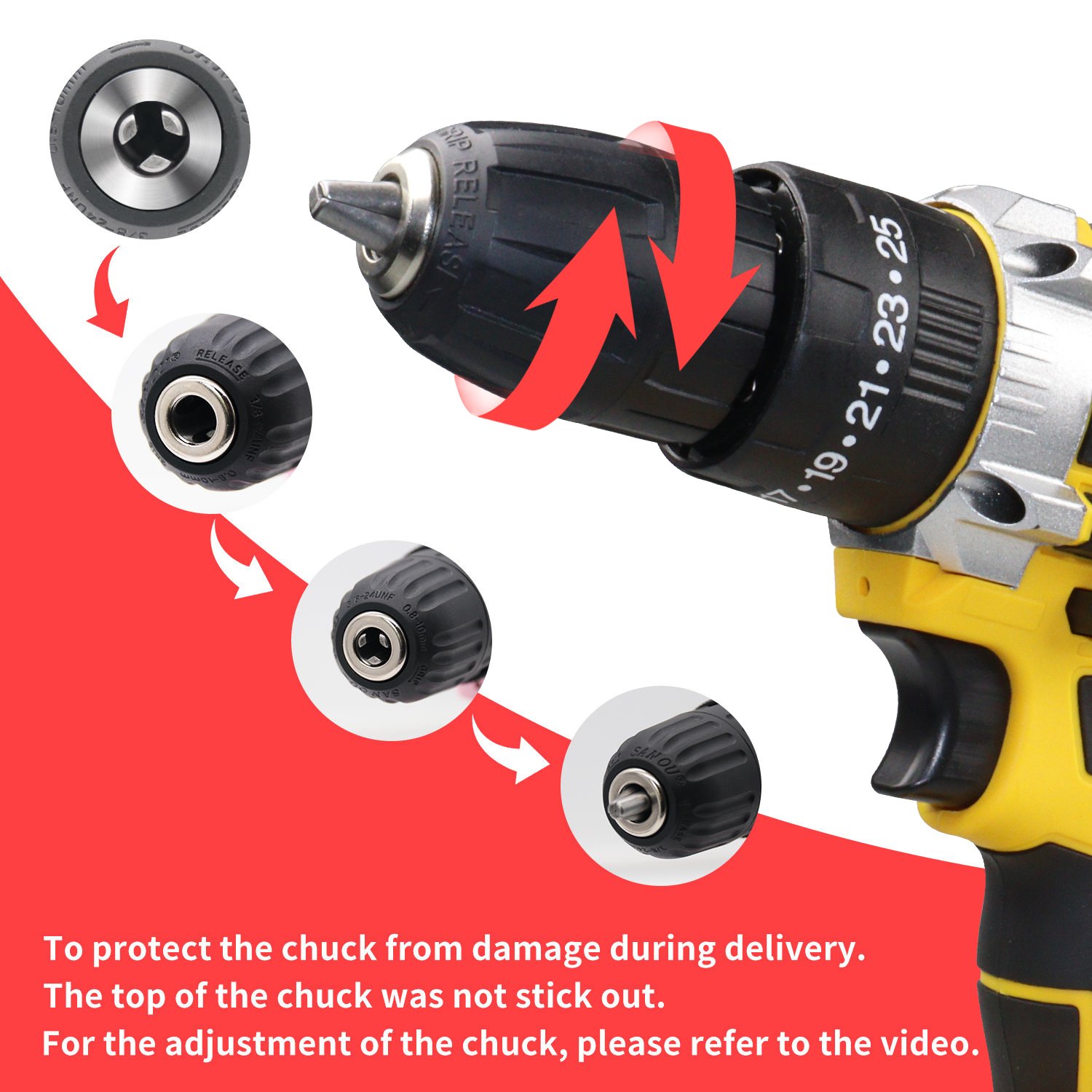 HeShi Electric Tools Portable Power Drill With Accessories Cordless Lithium-ion Battery Power Drill