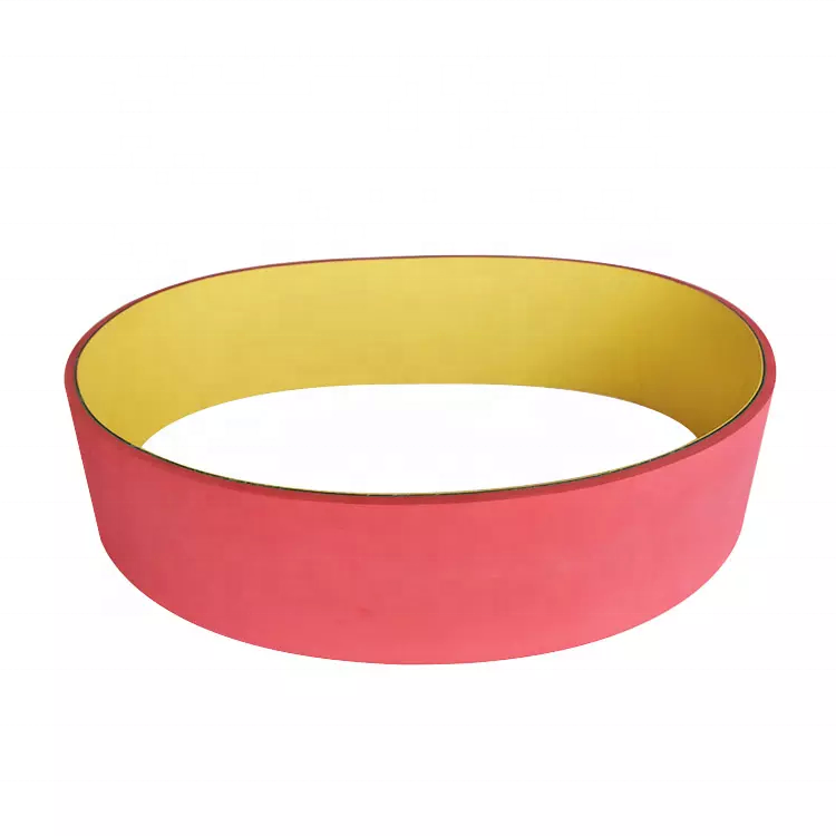 Red rubber coating yellow-green nylon sandwich flat belt transmission flat belt for folder machines