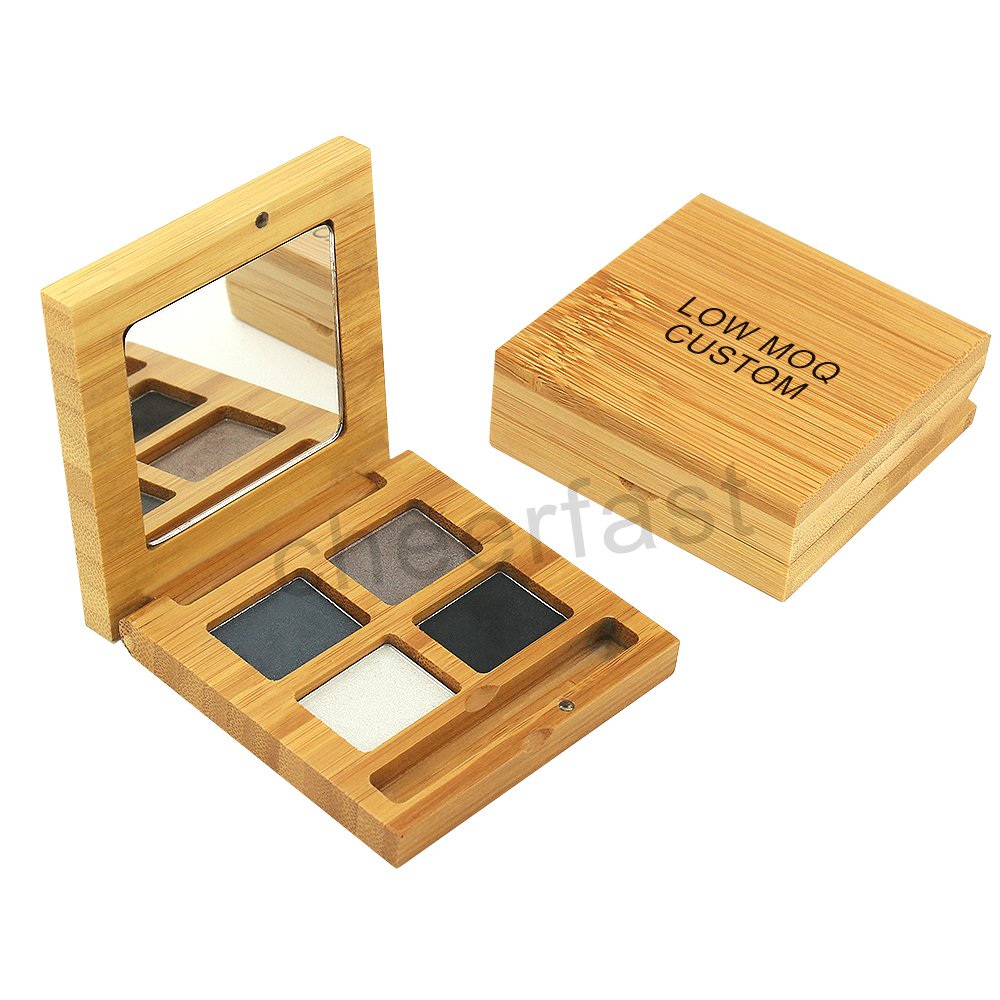 Best Selling Makeup Storage Box With Mirror Portable Organizer Palette Empty Bamboo Makeup Mirror With Power Box Makeup Box