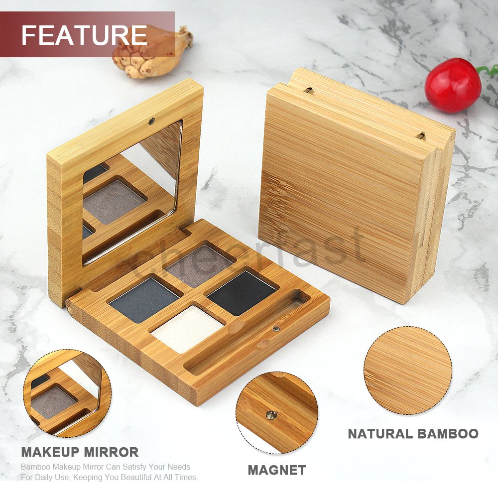 Best Selling Makeup Storage Box With Mirror Portable Organizer Palette Empty Bamboo Makeup Mirror With Power Box Makeup Box