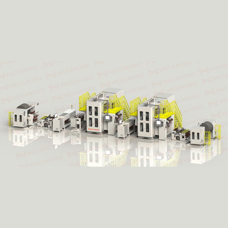 Lithium Battery Electrode Roll Press Machine Single Release and Double Collection High Speed Double Roll Production Line