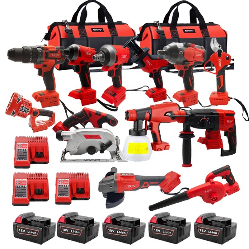 Hardware electrical power combo kit cordless herramientas drill machine set other hand wrench Tool Box Set tools kit tool sets