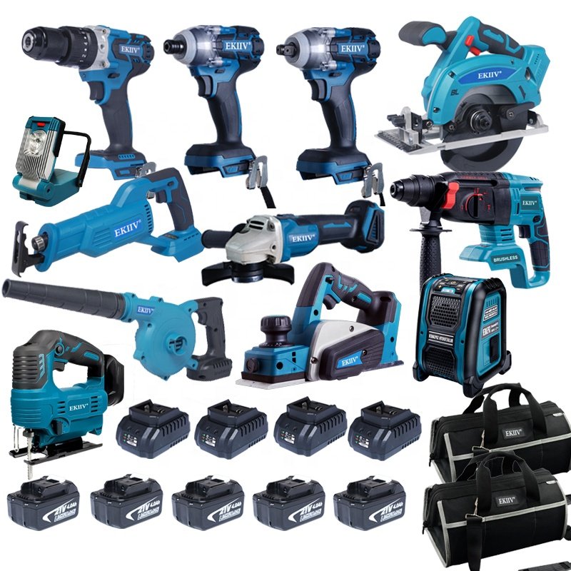 Hardware electrical power combo kit cordless herramientas drill machine set other hand wrench Tool Box Set tools kit tool sets