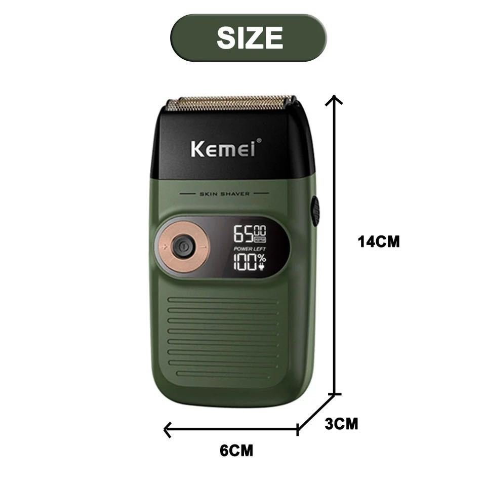 KEMEI Electric Shaver KM 2026 Rechargeable Adjustable Carbon Steel Cutter Head Metal Body Electric Hair Shaver