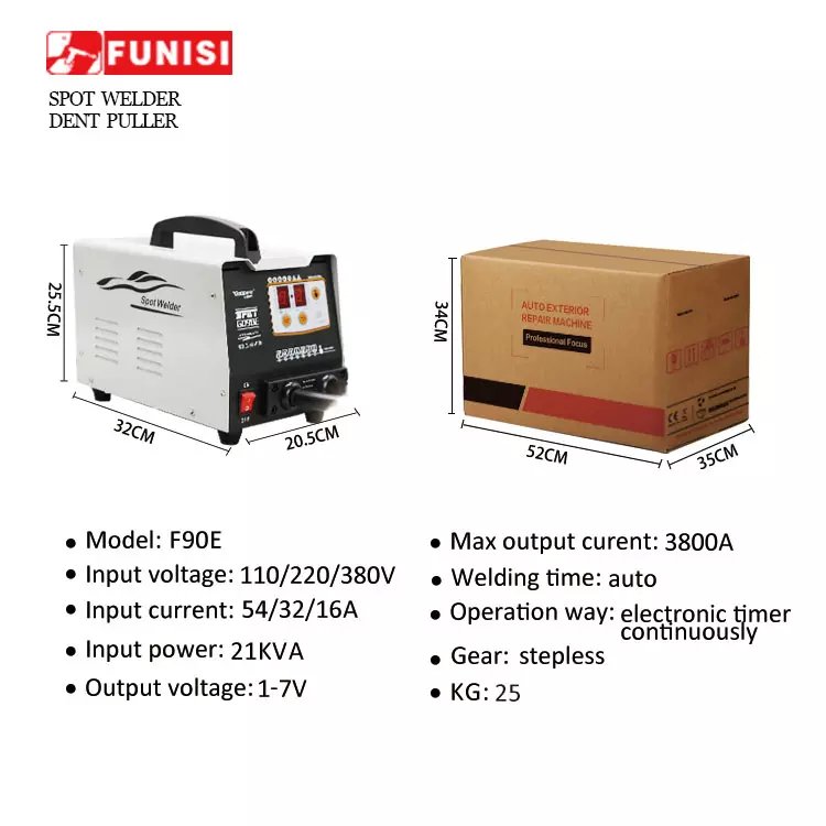 FUNISI Portable Handheld Spot Welder Durable Sag Repairer 90E