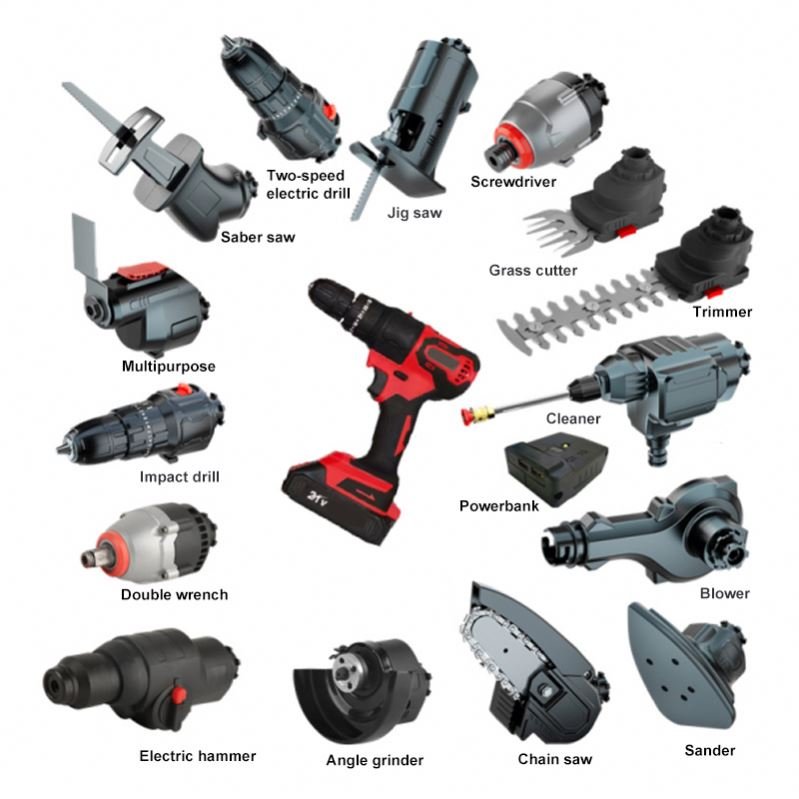 OEM Household 16 in One Tools Kit Battery Power Tools Set 21V Cordless Impact Drill Electric Power Tools