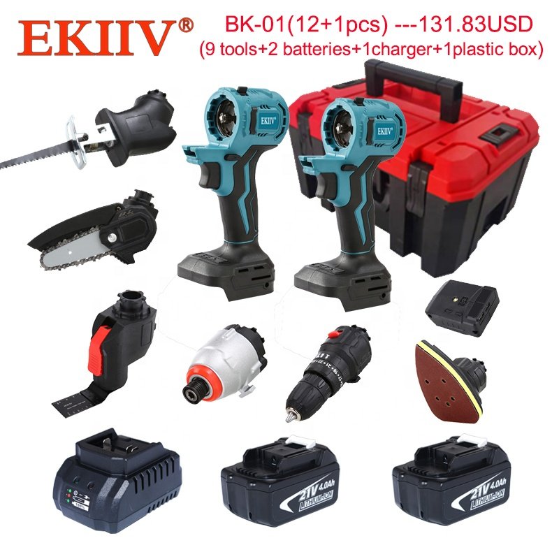 Cordless Drill Kit 20V Max Electric Drill Tool Combo KIT Power Tools Set all-In-1 Multi-Head Power Drill Set Bits Accessories
