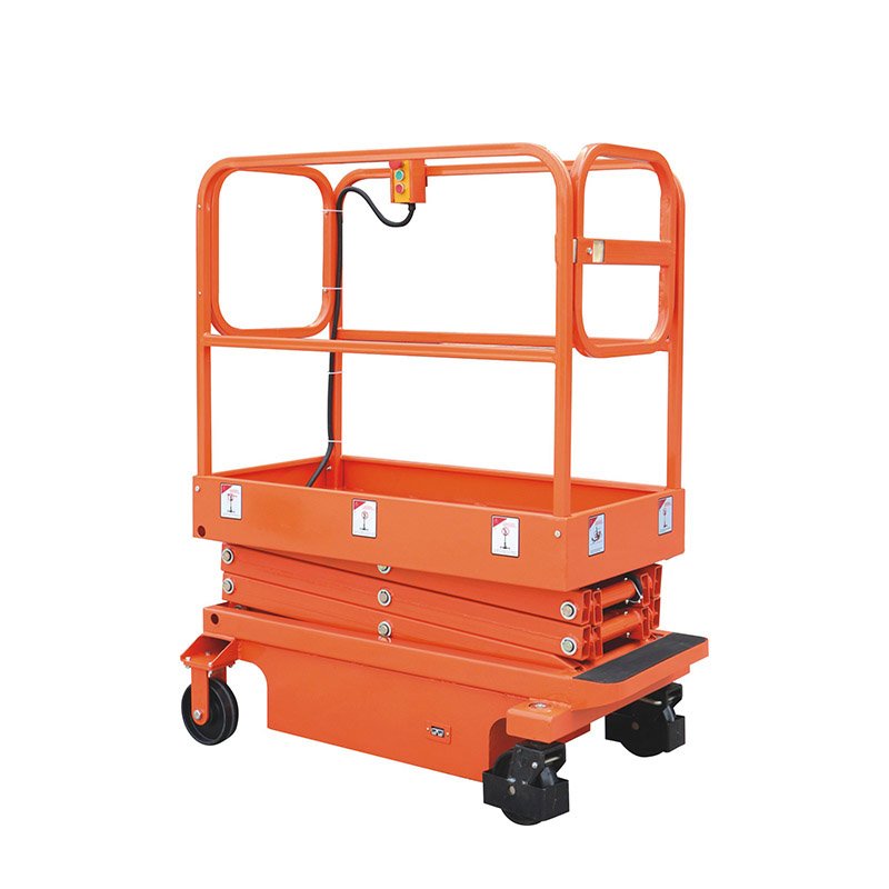 Mini Body Easy Operation Machines 300kg Battery Power Man Driven Scissor Lifter With CE Certificate