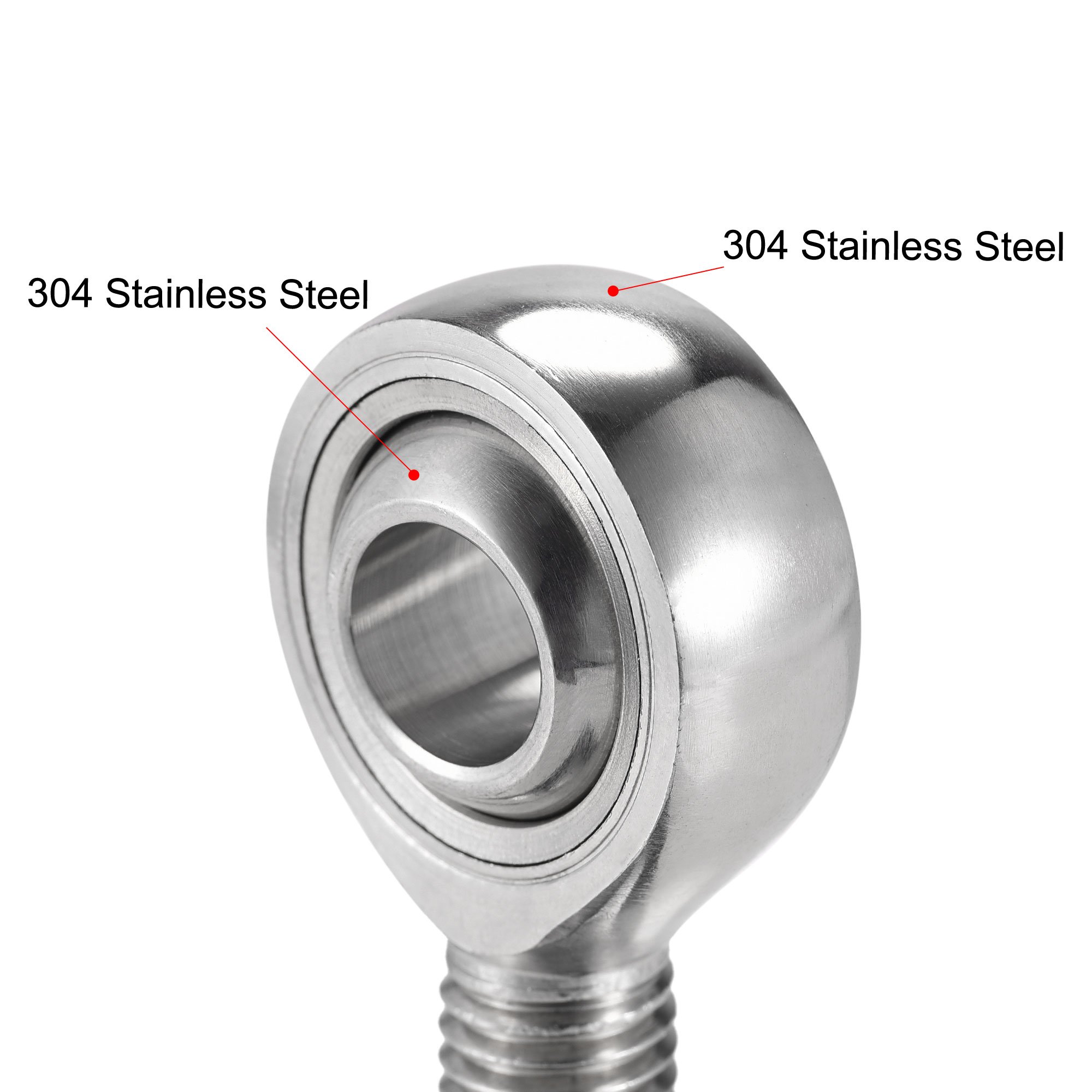 14mm Bore Right Hand Male Thread M14x2 Stainless Steel Rod End Bearing