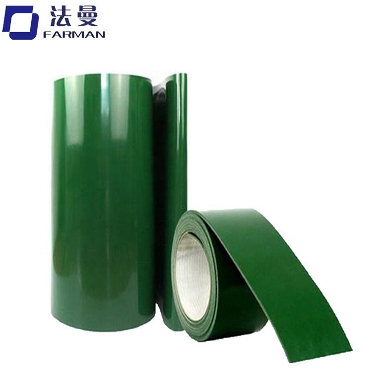 2mm Ply Green PVC Conveyor Belt with flat surface for light goods conveying
