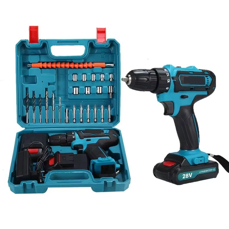 Wholesale Drill Machine Cordless Household Drilling Machine Tool Sets Lithium Battery 28V With Accessories Strong