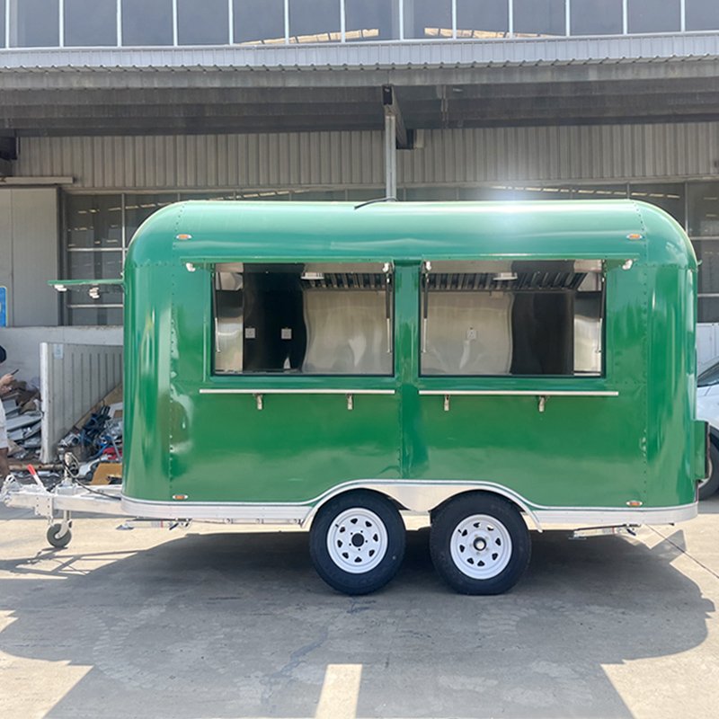 YANZHIMEI China Factory Mobile Food Cart Airstream Camper Travel Trailer Taco BBQ Catering Truck Food Van for Sale Europe