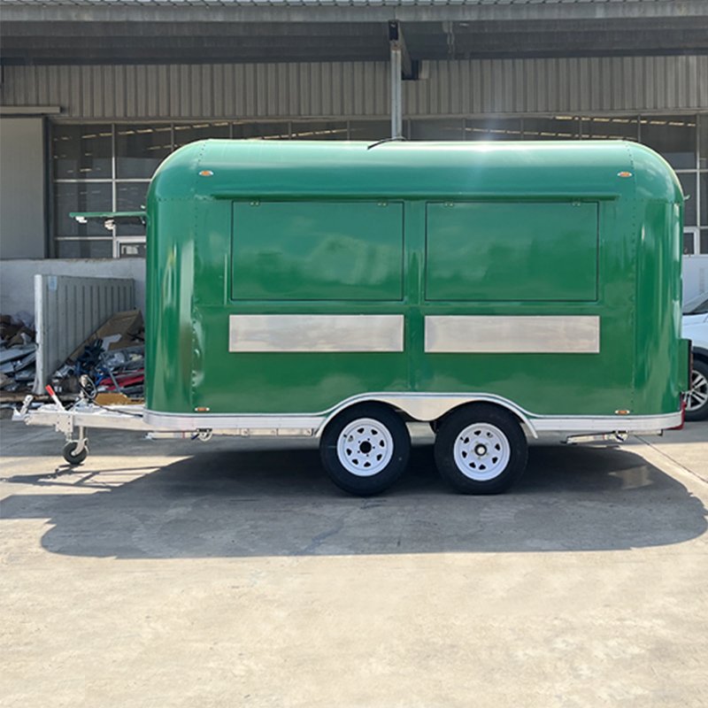 YANZHIMEI China Factory Mobile Food Cart Airstream Camper Travel Trailer Taco BBQ Catering Truck Food Van for Sale Europe