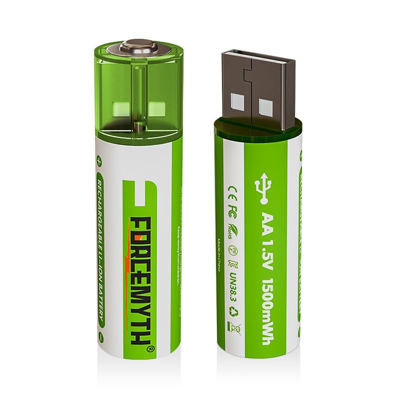 No.5 USB Rechargeable lithium battery 1.5V 1500mWh Real Capacity Lithium Battery Constant Voltage Fast Charge