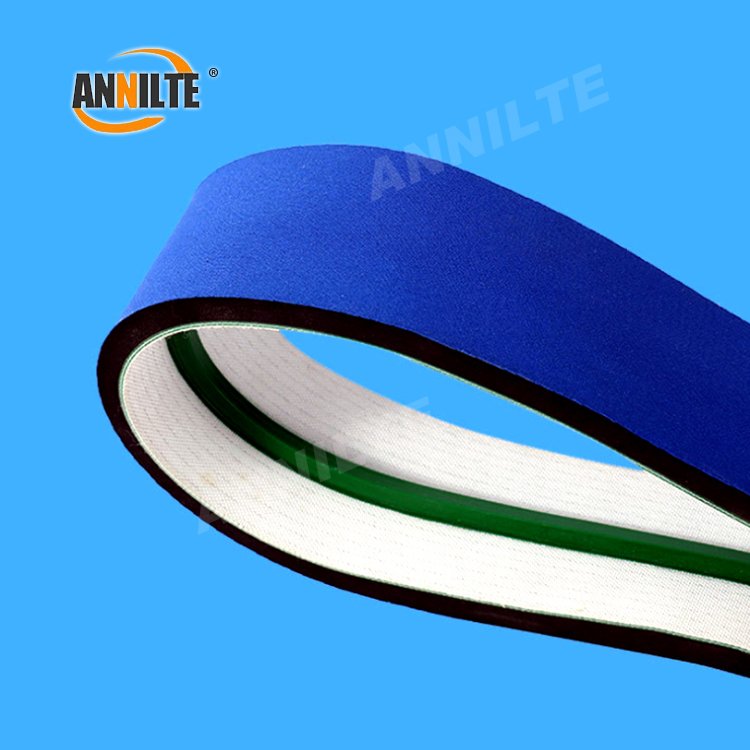 Annilte Sponge Belt For Folder Gluer/Folding Machine For Pressing Boxes Conveyor Belt With Blue Sponge And With Steel Buckle