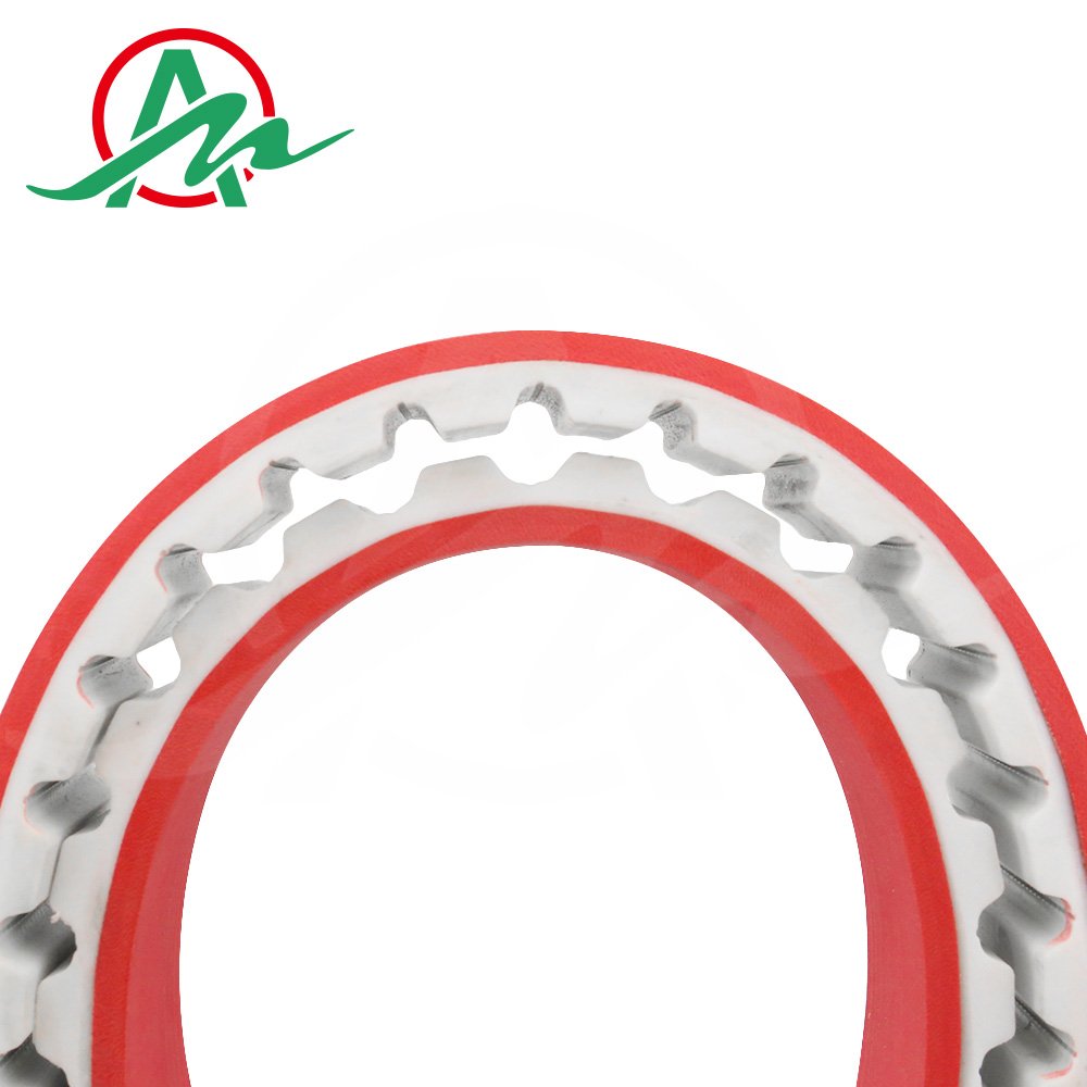 Customized Conveyor Belt Red Rubber Coated Timing Belt AT20 Add 5T Red Rubber Coated