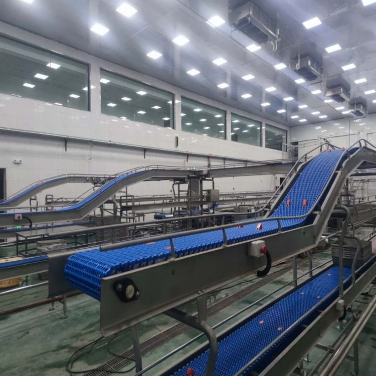 Smooth Stainless Steel Assembly Line Conveyor Belt for the Food Industry and Metal Conveyance