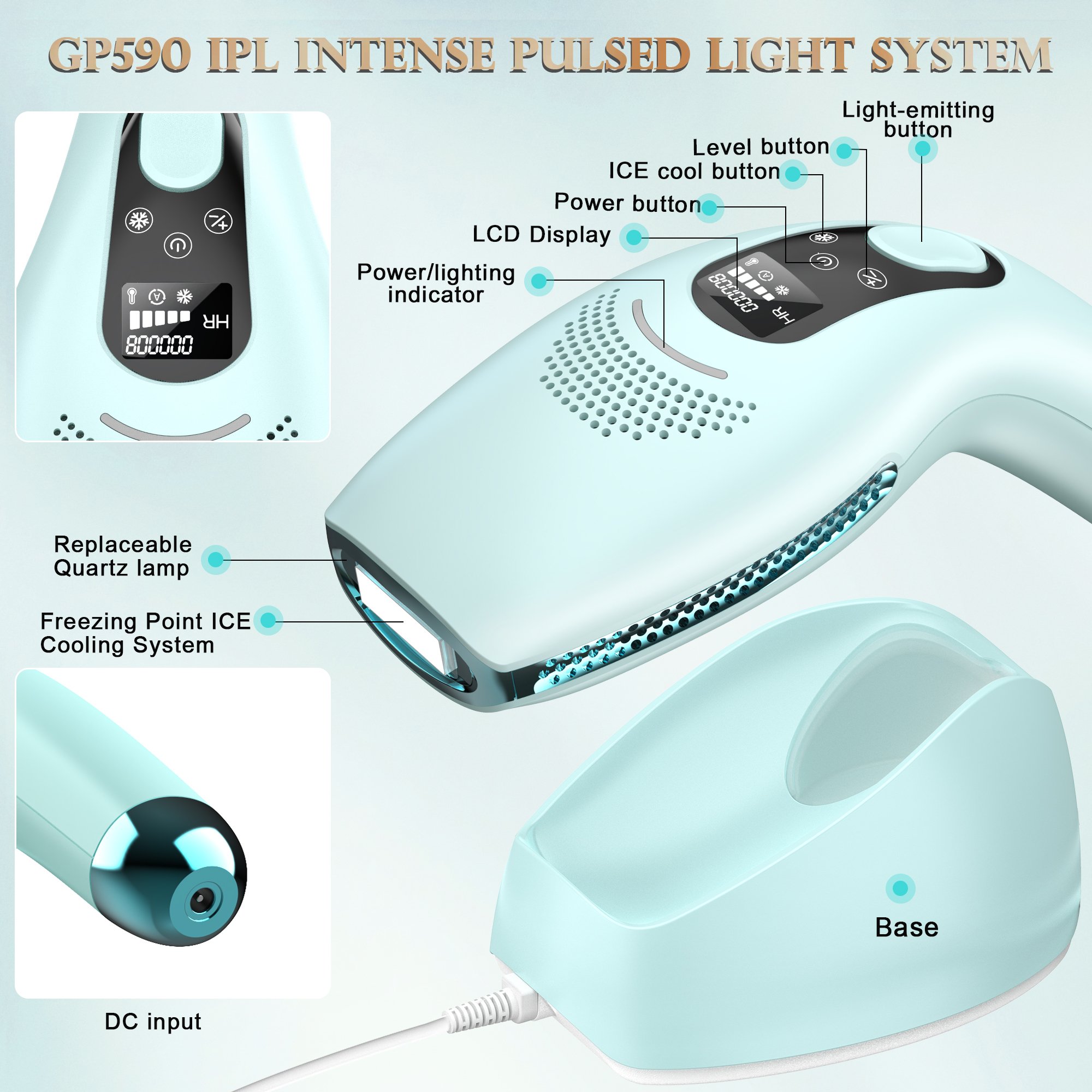 DEESS Ipl Hair Removal at Home Handset Laser Hair Removal Ipl Machine Wholesale Hair Remover Laser Epilation for Women and Men